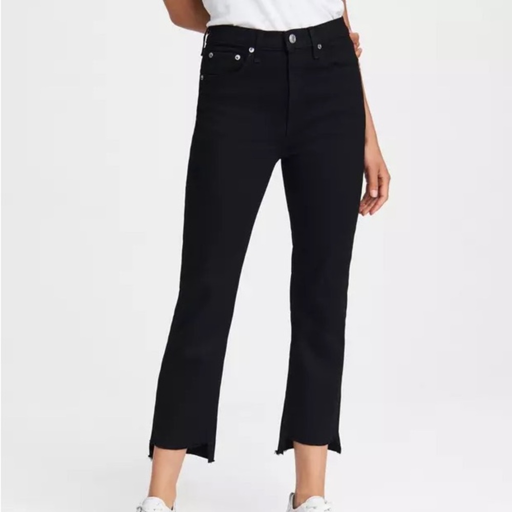 rag & bone Women's High Rise Black Jeans - Picture 2 of 8